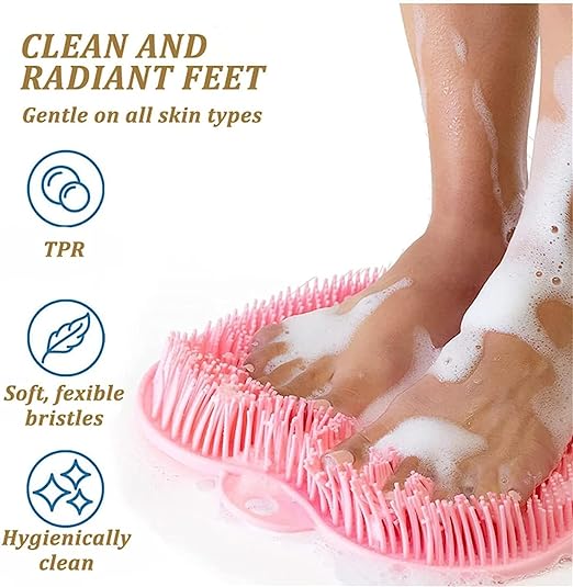 Body Wash Brush Shower Foot & Back Scrubber Mat