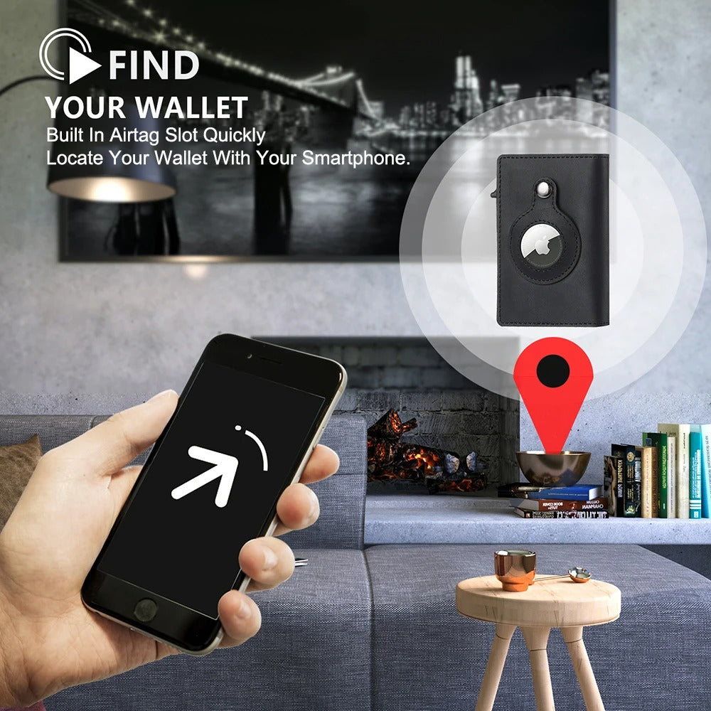 RFID Pop Up Wallet With Air Tag